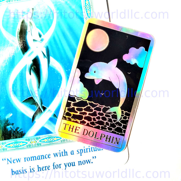 05. Holographic "The Dolphin" Tarot Card Stickers