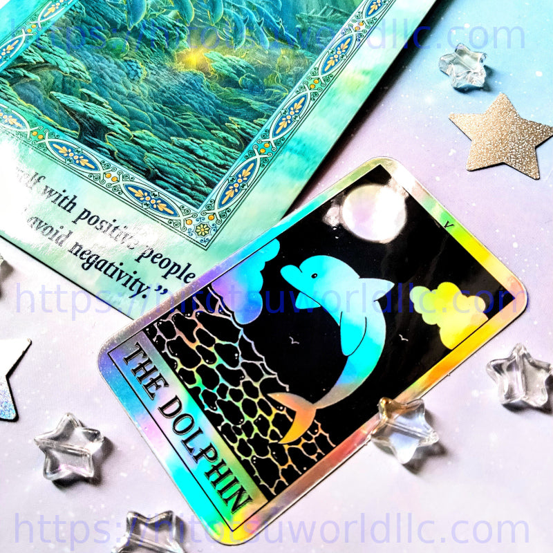 05. Holographic The Dolphin Tarot Card Stickers – Hitotsu World LLC