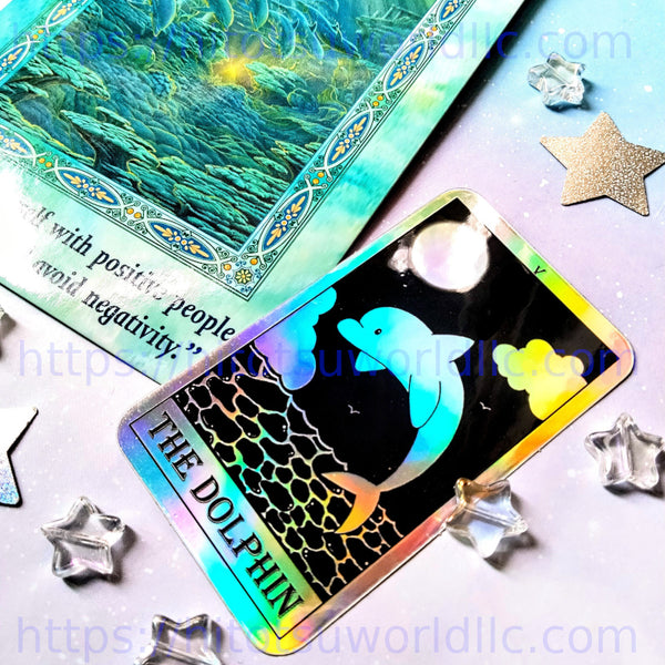 05. Holographic "The Dolphin" Tarot Card Stickers