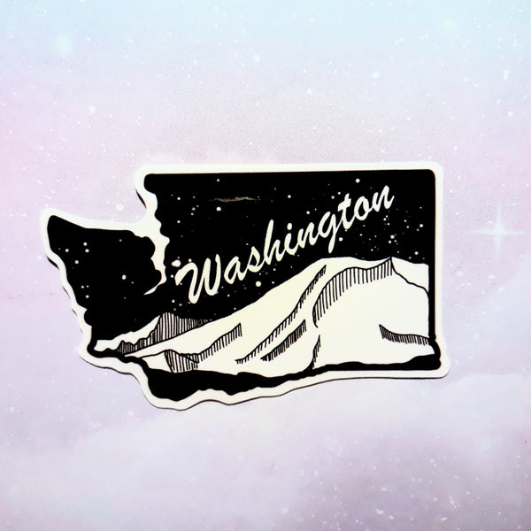 Waterproof Monochrome Washington State Stickers