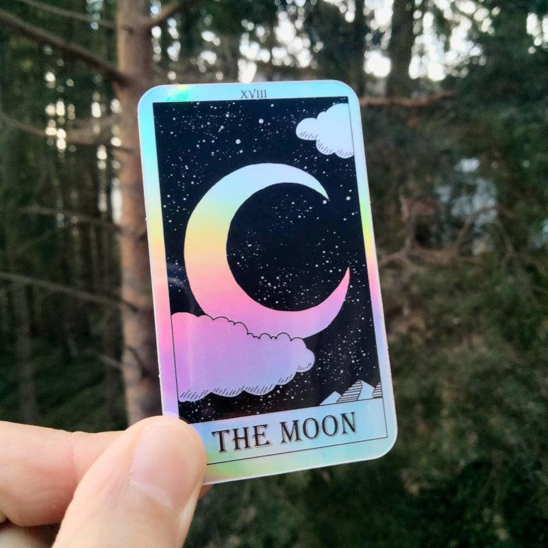 18. Holographic The Moon Tarot Card Stickers