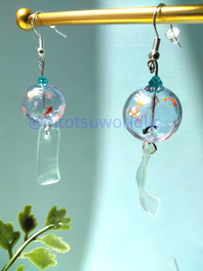 Whimsical Japanese Furin Wind Chime Earrings