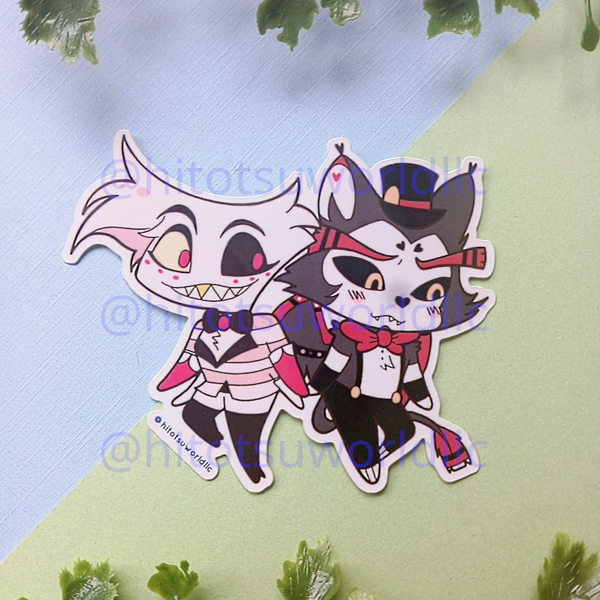 Hazbin Hotel Angel and Husk Stickers