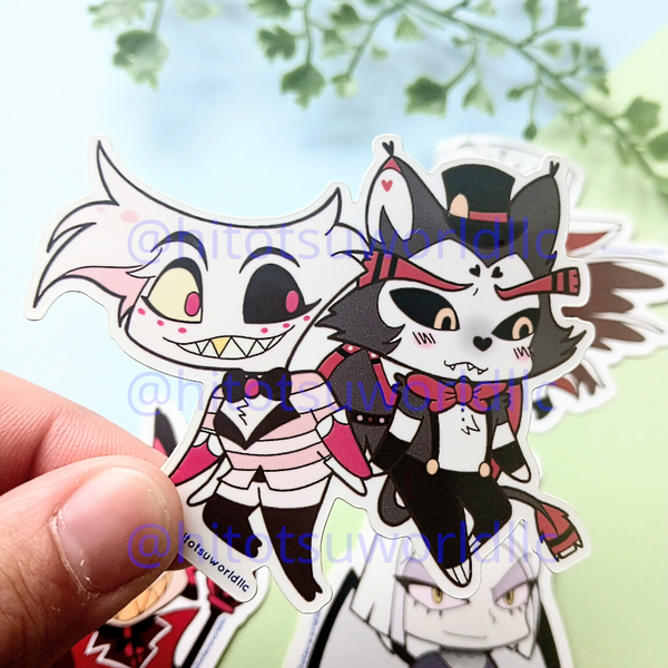 Hazbin Hotel Angel and Husk Stickers