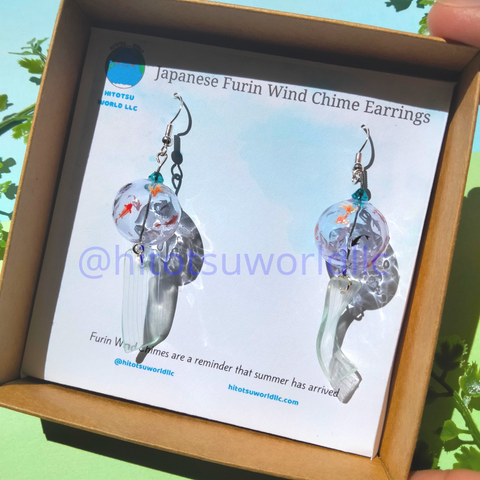Purple Furin with Koi Fish Earrings Version 1