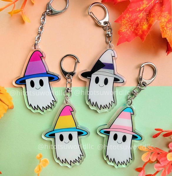 Demisexual Pride Ghost Keychain V2