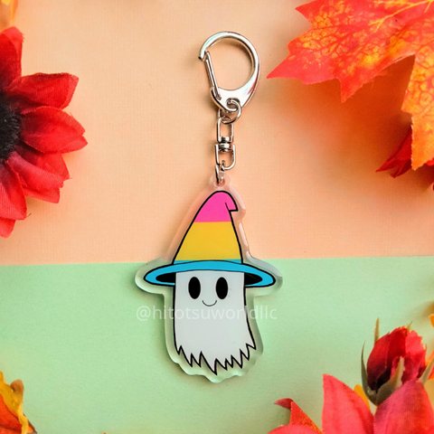 Pansexual Pride Ghost Keychain V2