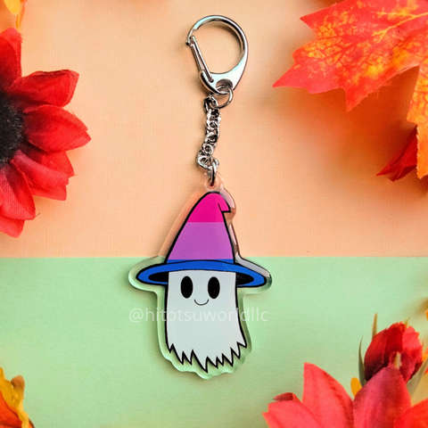 Bisexual Pride Ghost Keychain