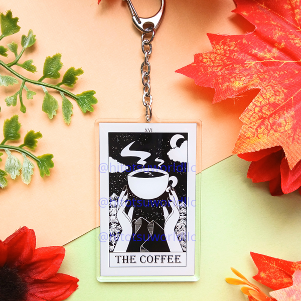 XVI. The Coffee Tarot Card Keychains