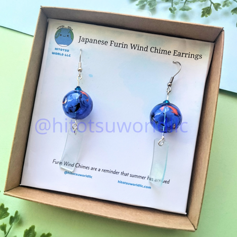 Blue Furin with Koi Fish Earrings Version 2