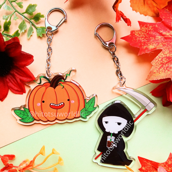 Grim Reaper with Iced Coffee Keychains