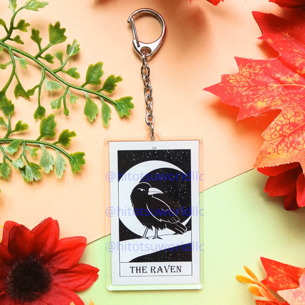 XII. The Raven Tarot Card Keychains