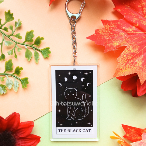 20. The Black Cat Tarot Card Keychains