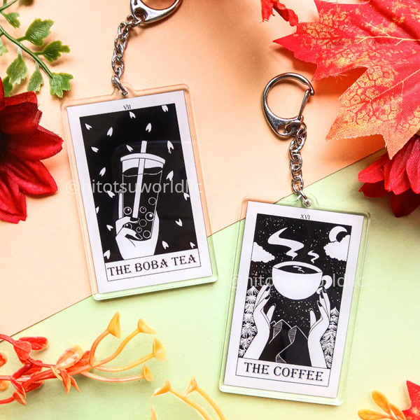 VII. The Boba Tea Tarot Card Keychains