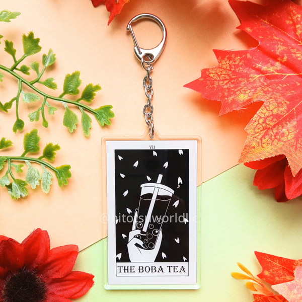 VII. The Boba Tea Tarot Card Keychains