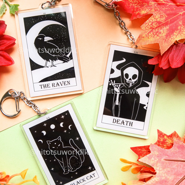 12. The Raven Tarot Card Keychains