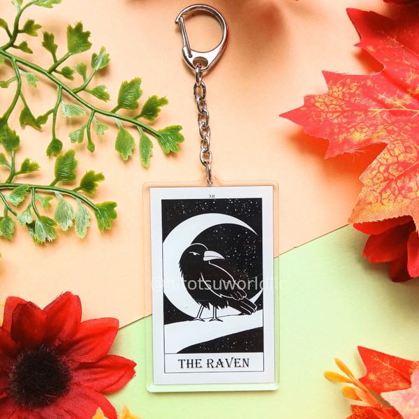 12. The Raven Tarot Card Keychains