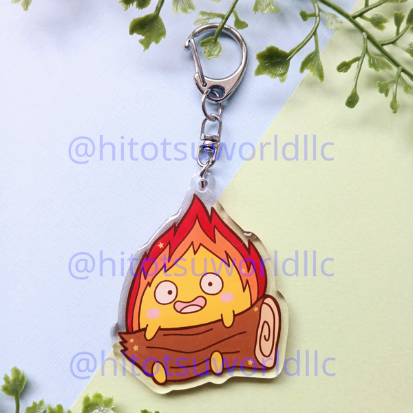 Ghibli Calcifer Keychains