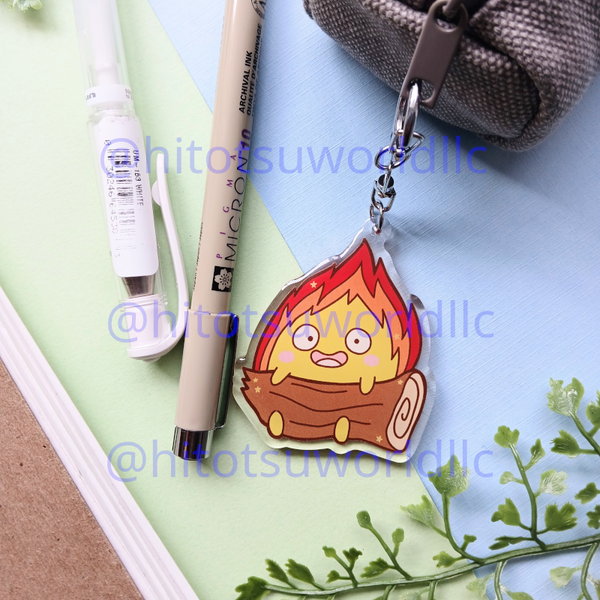 Ghibli Calcifer Keychains