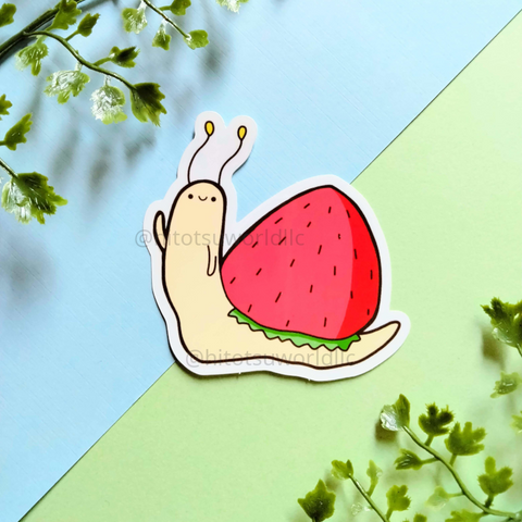 Sweet Strawberry Snail Stickers