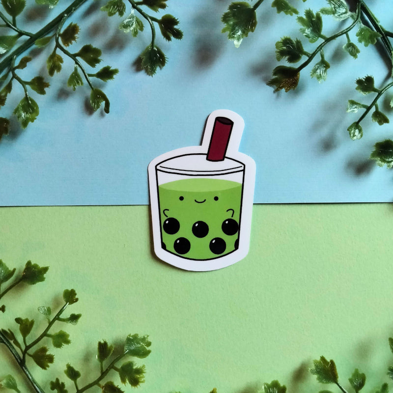 Green Tea Matcha Boba Milk Tea Stickers