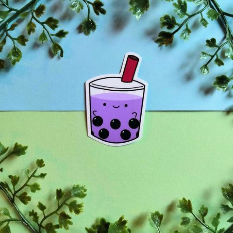 Purple Taro Boba Milk Tea Stickers