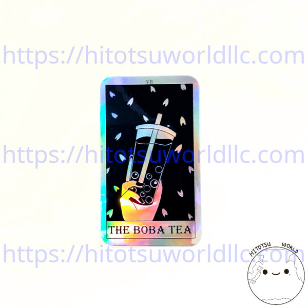07. Holographic "The Boba Tea" Tarot Card Stickers