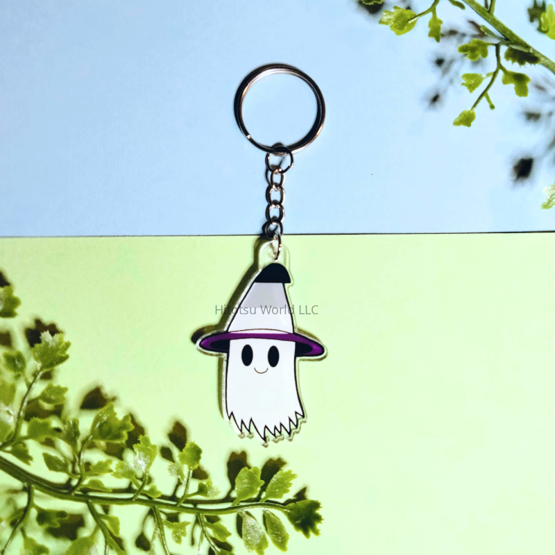 Asexual Pride Ghost Keychain