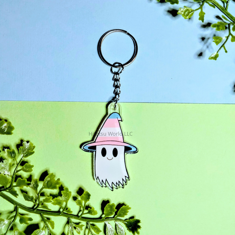 Transgender Pride Ghost Keychain