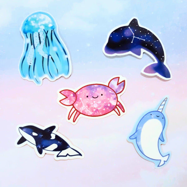 Waterproof Galactic Orca Stickers