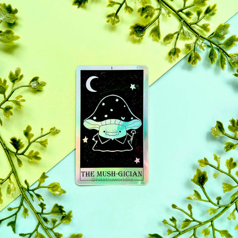 01. Holographic "The Mush-Gician" Tarot Card Stickers