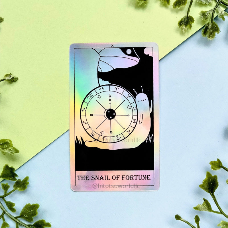 10. Holographic "The Snail of Fortune" Tarot Card Stickers