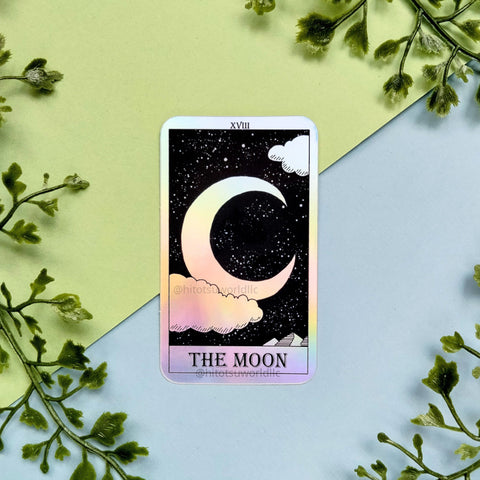 18. Holographic "The Moon" Tarot Card Stickers