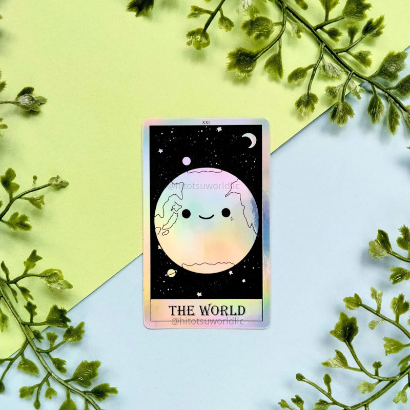 21. Holographic "The World" Tarot Card Stickers