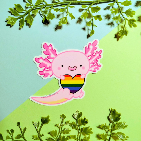 Gay Pride Axolotl Stickers
