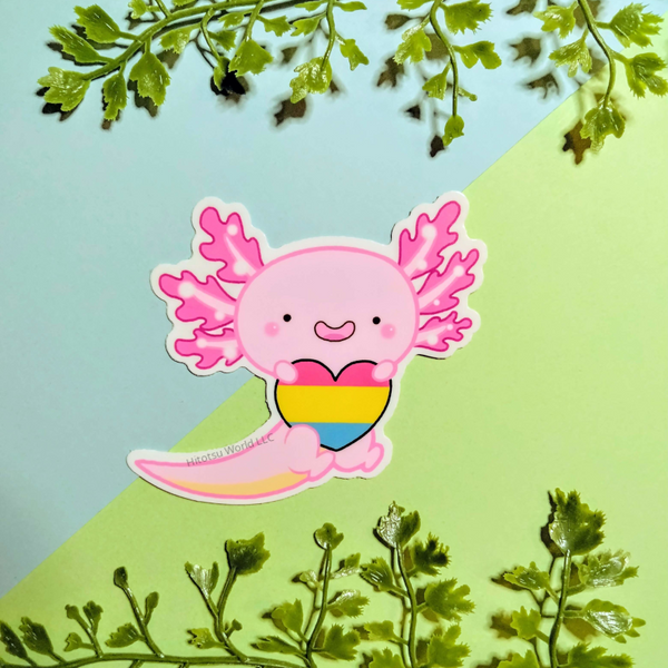 Pansexual Pride Axolotl Stickers