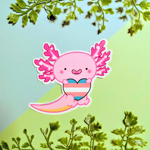 Transgender Pride Axolotl Stickers