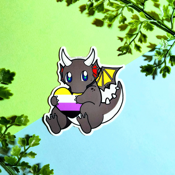 Nonbinary Pride Dragon Stickers