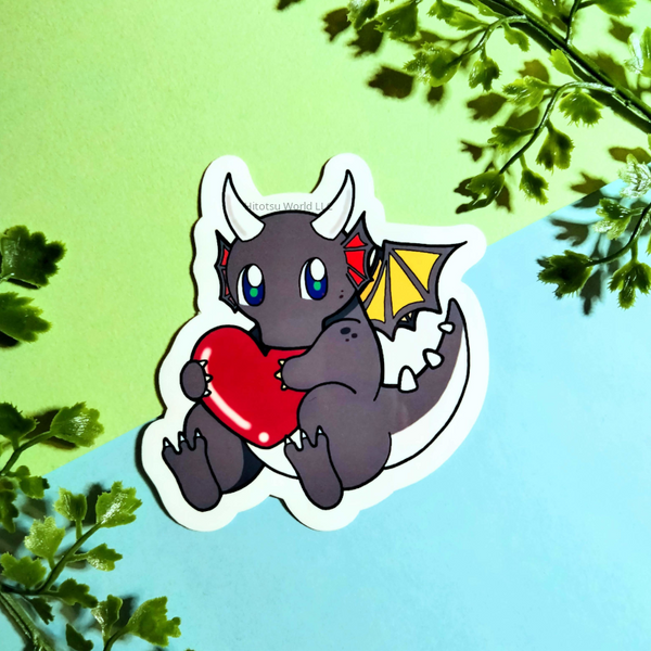 Red Heart Dragon Stickers