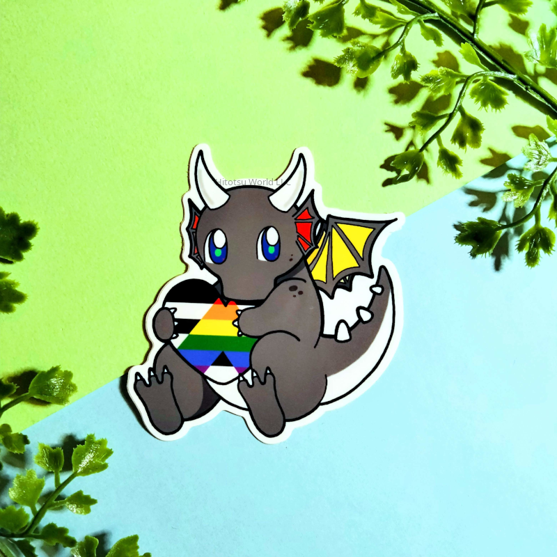 Straight Ally Flag Dragon Stickers
