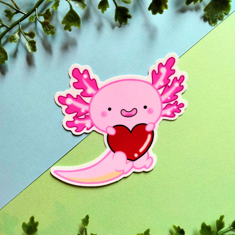 Red Heart Axolotl Stickers
